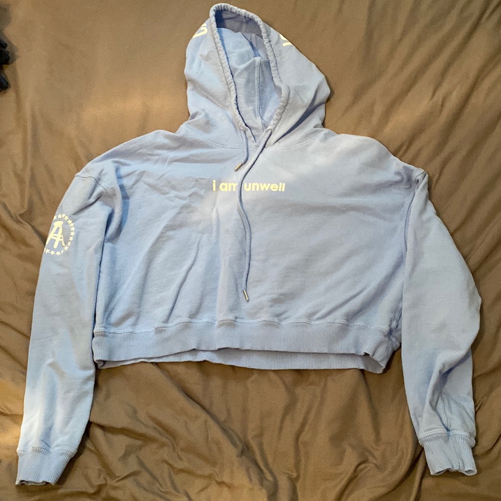 size L “I Am Unwell” cropped hoodie